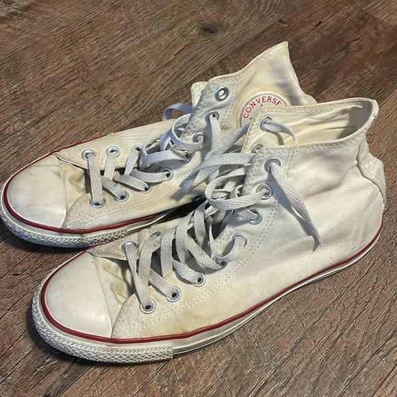 White Converse Hi Tops - Picture 3 of 8